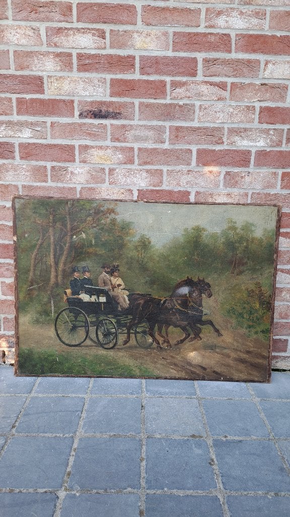 Peinture à l'huile sur toile/École Anglaise, Enlèvement ou Envoi, Peinture à l'huile, Toile