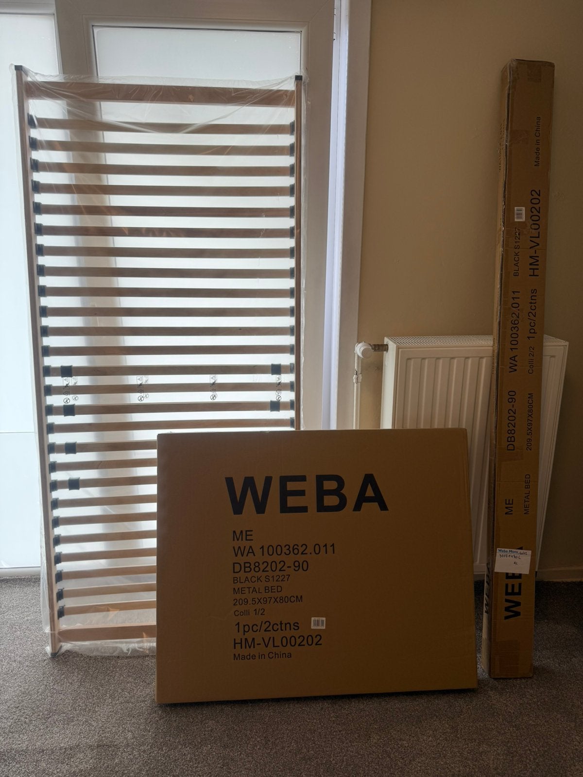 Bed metaal zwart 1 persoon NIEUW, Ophalen, 90 cm, Eenpersoons, Zwart