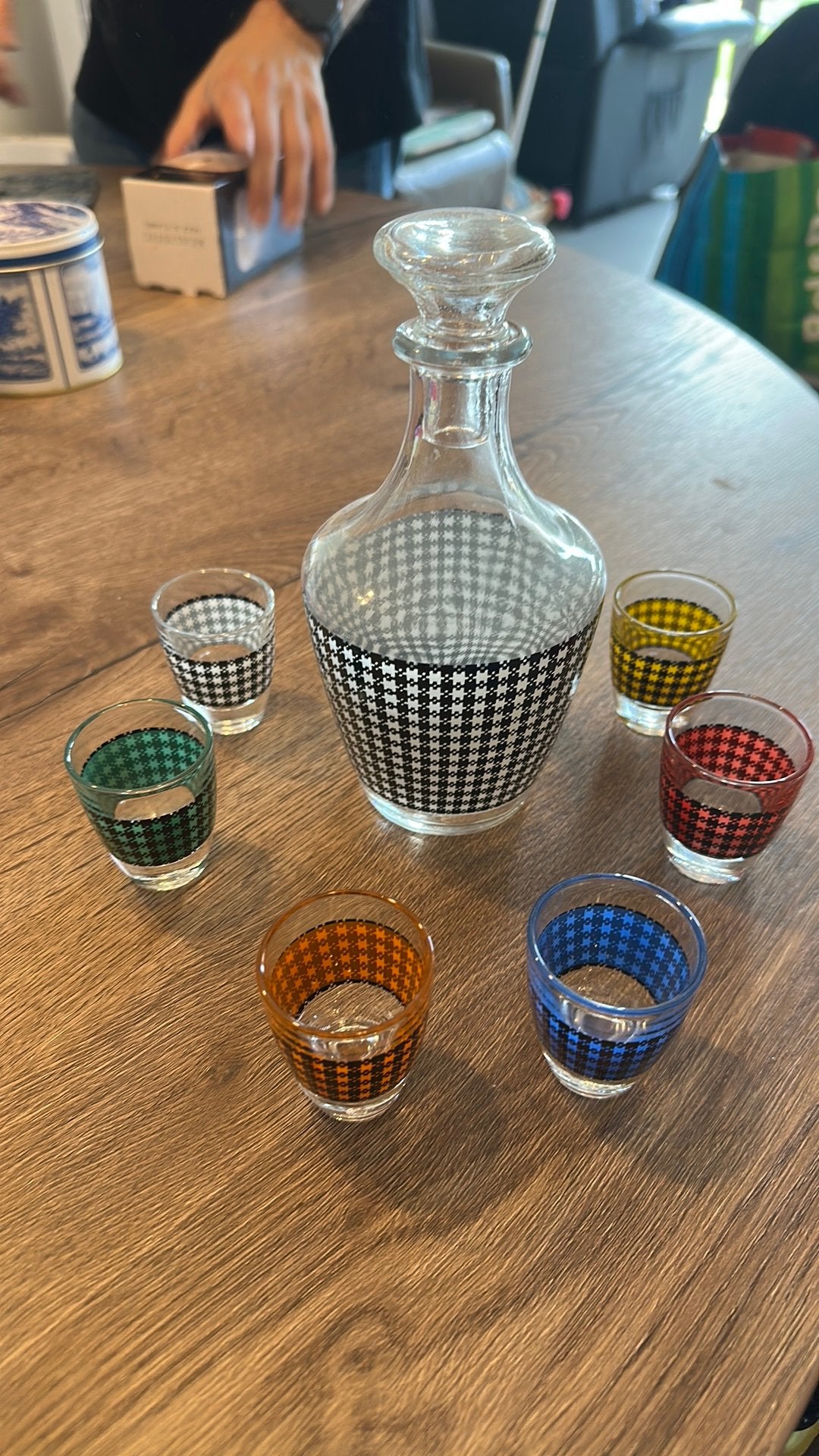 Vintage 1960s/1970s French liqueur and shot glass set, Antiek en Kunst, Ophalen of Verzenden