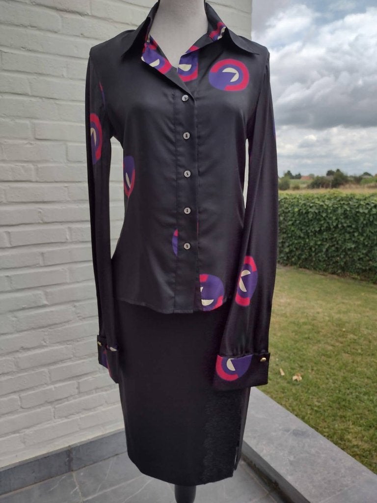 Chemisier 100 % soie Patrizia Pepe, it44, Taille 38/40 (M), Enlèvement ou Envoi, Comme neuf, Patrizia Pepe