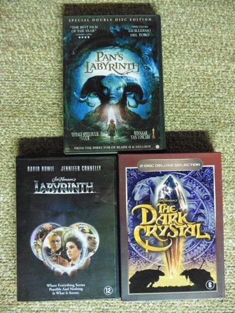 Labyrinth + Dark Crystal + Pan's Labyrinth dvd Pakketprijs, Cd's en Dvd's, Ophalen of Verzenden, Zo goed als nieuw, Fantasy