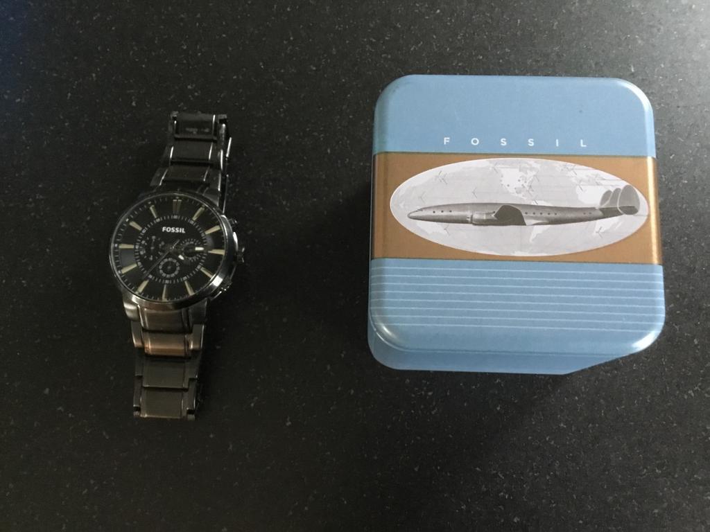 Fossil uurwerk, Handtassen en Accessoires, Horloges | Heren, Staal, Gebruikt, Staal, Polshorloge