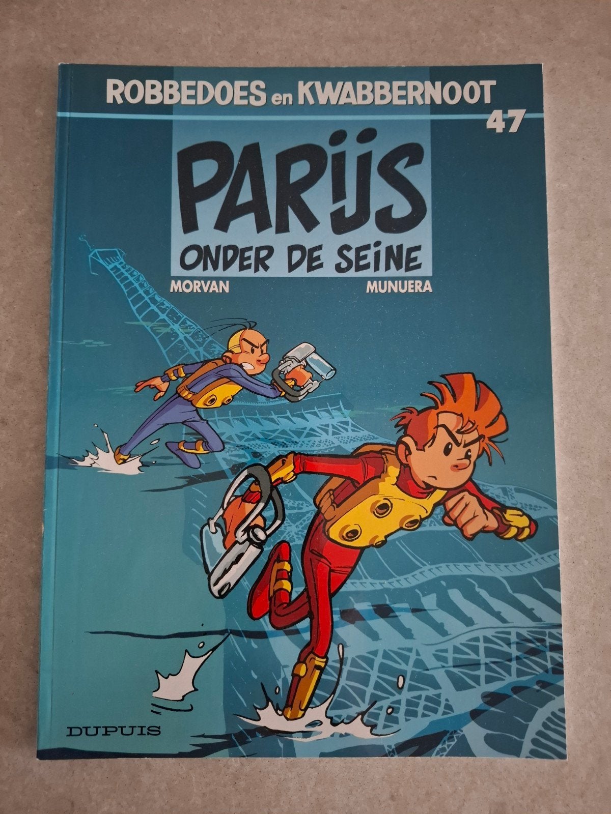 Spirou et Kwabbernut « Paris sous la Seine », J.D. Morvan; Munuera, Enlèvement ou Envoi, Une BD, Utilisé