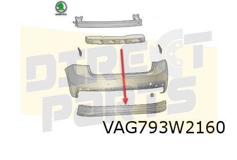 Skoda Fabia (8/21-) (6V) inzet achterbumper (F9R black-magic, -, Verzenden, -, Nieuw