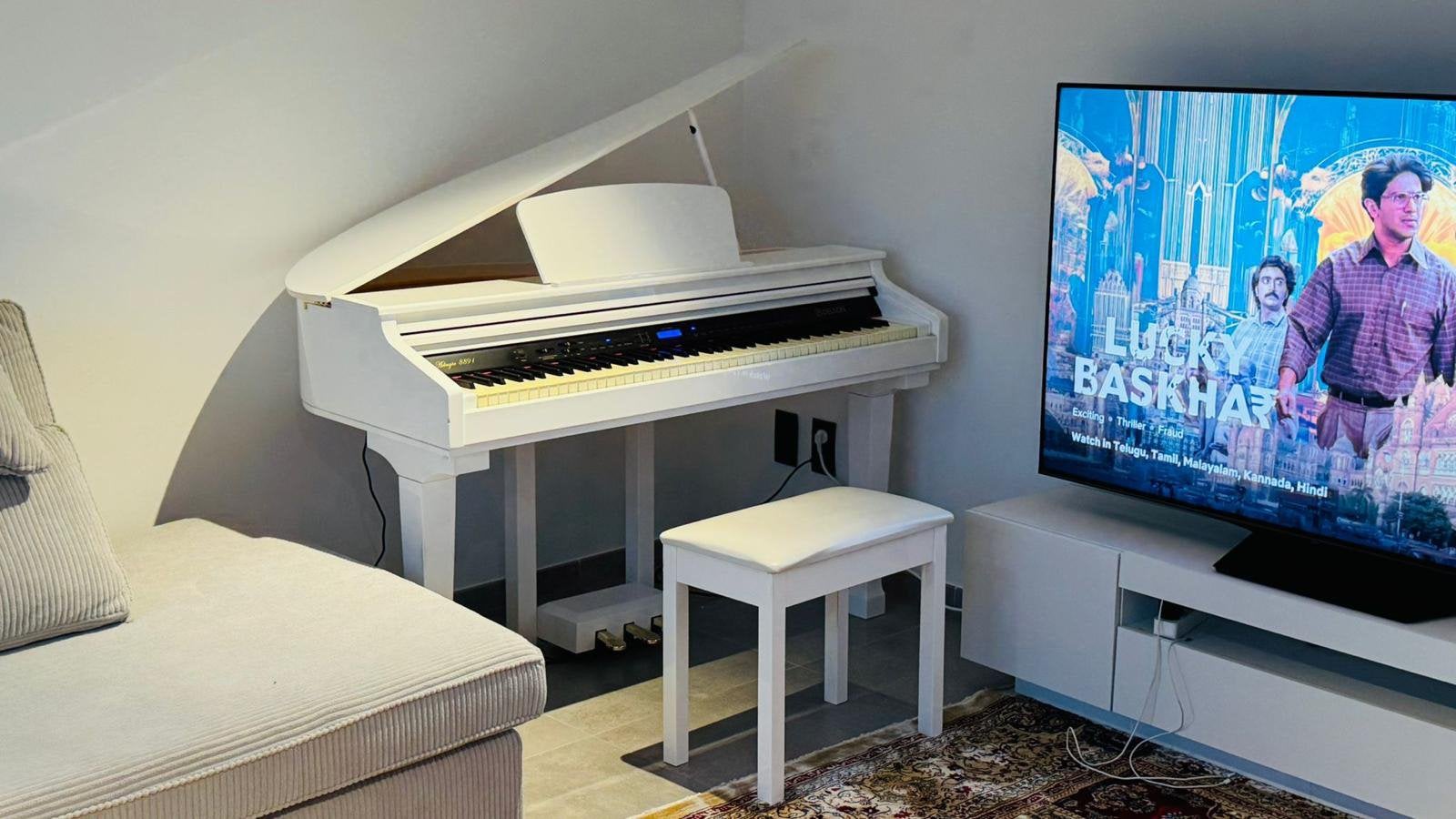 Piano te koop, Musique & Instruments, Enlèvement, Blanc, Piano