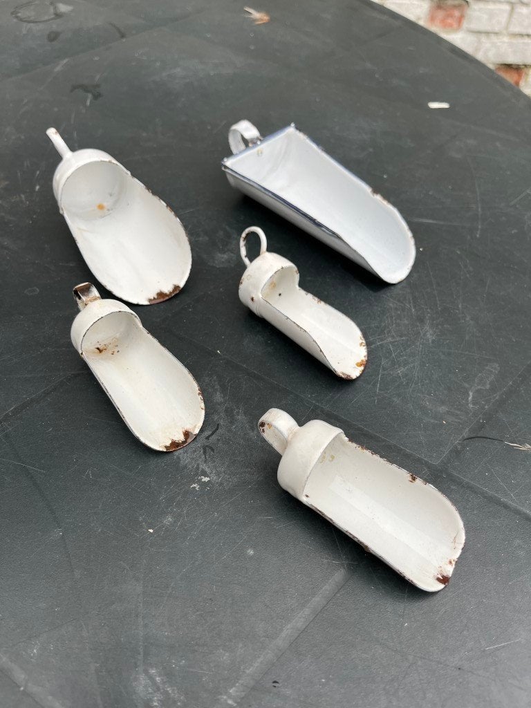 vintage metalen schepjes, Antiek en Kunst, Curiosa en Brocante, Ophalen of Verzenden