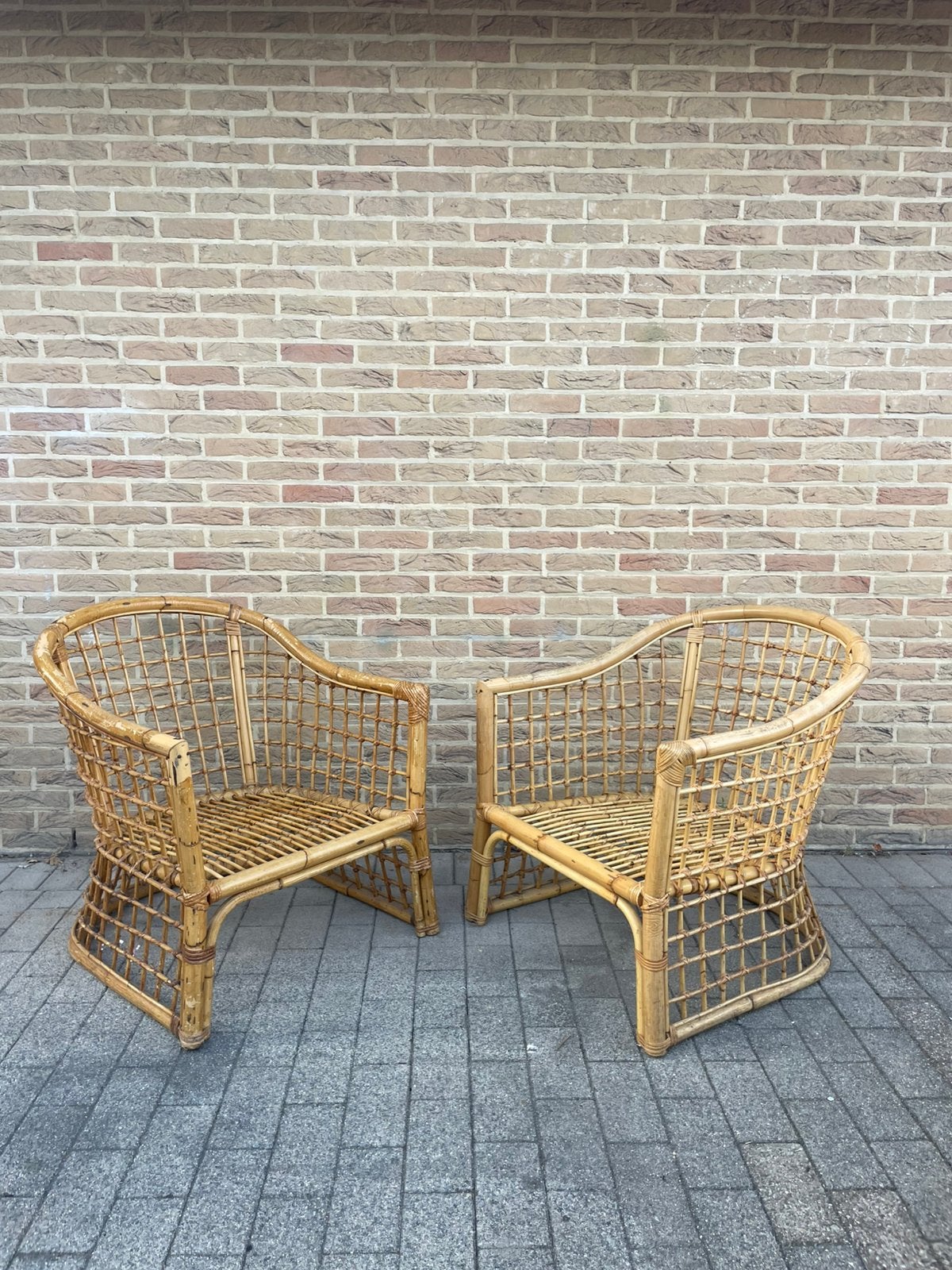 Rieten lounge stoelen (bohemian style), Tuin en Terras, Ophalen, Gebruikt