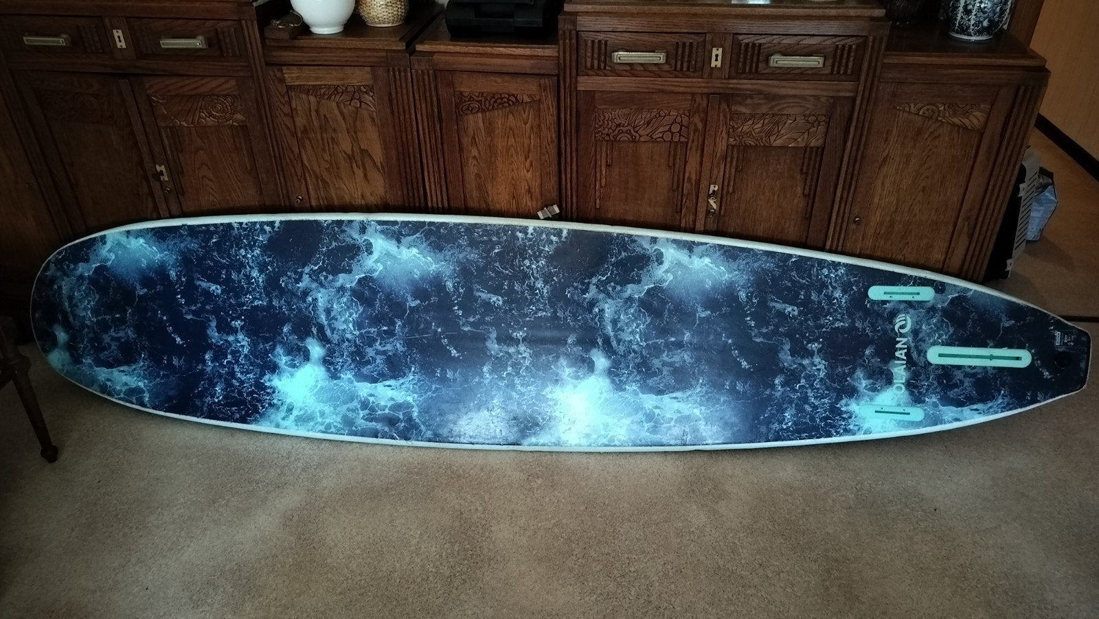 Olaian longboard surfplank, Ophalen, Longboard