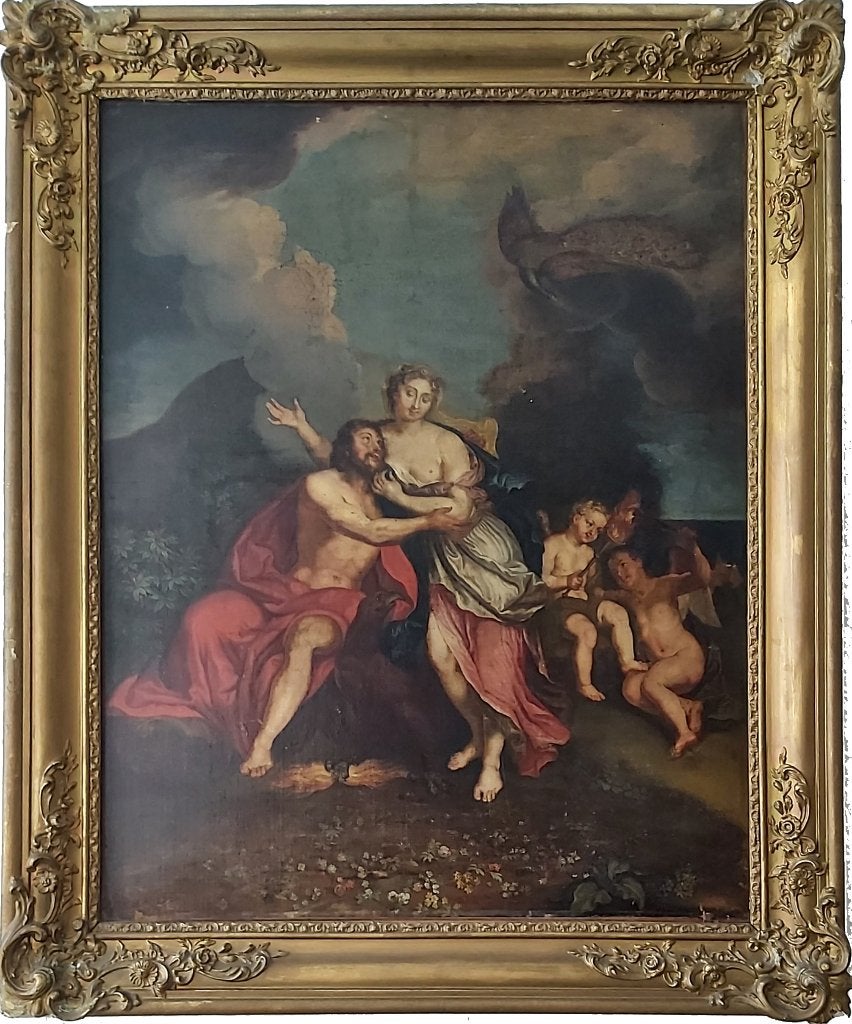Tableaux anciens, Antiquités & Art, Autres sujets, Peinture à l'huile, Panneau, Enlèvement
