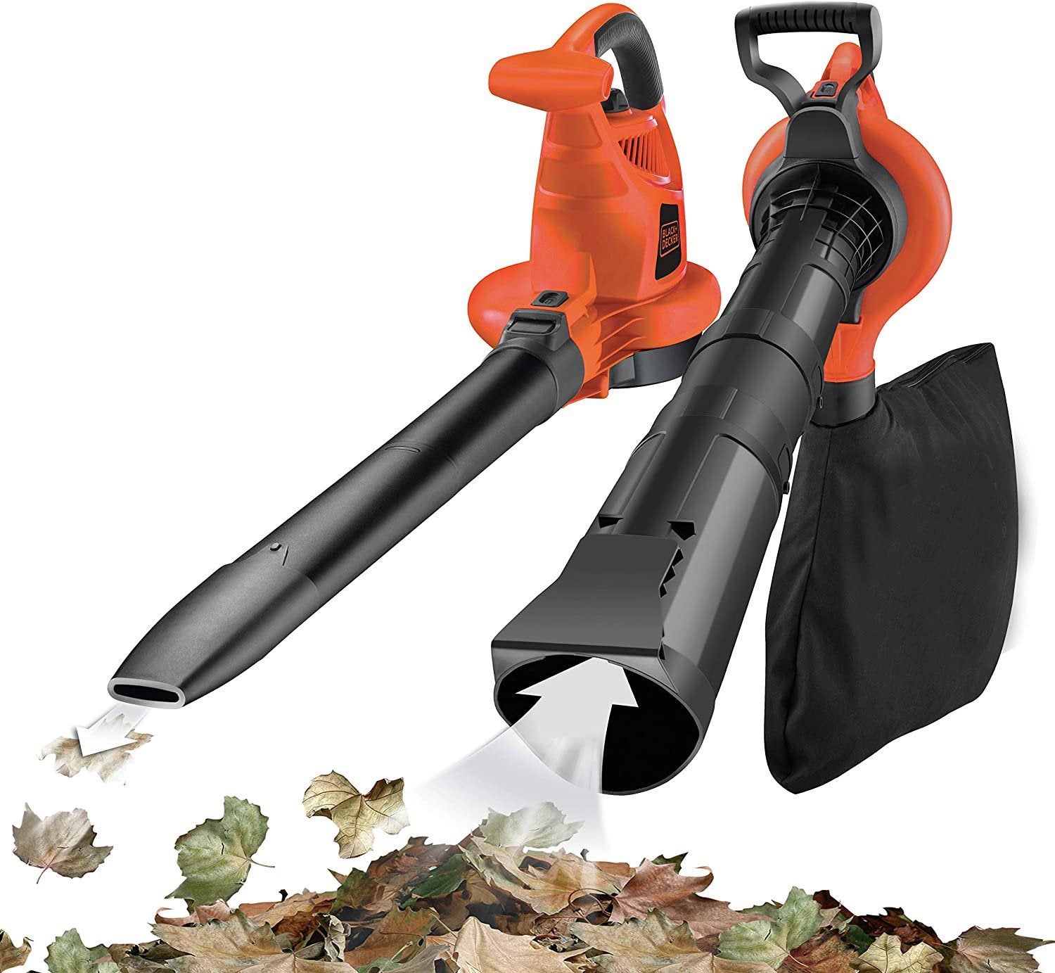Black+Decker 3IN1 Elek. Bladblazer en -zuiger met zak, Jardin & Terrasse, Avec sac de ramassage, Électrique, Porté à la main, Comme neuf