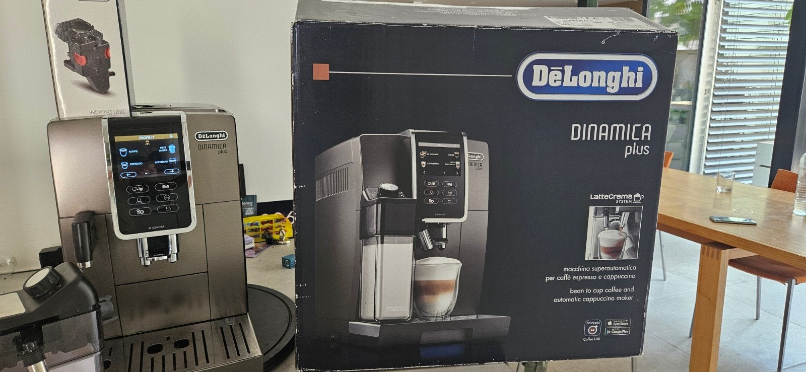 Machine à café Delonghi Dinamica PLUS 19 bars avec garantie, Réservoir d'eau amovible, Enlèvement ou Envoi, Café en grains, Comme neuf