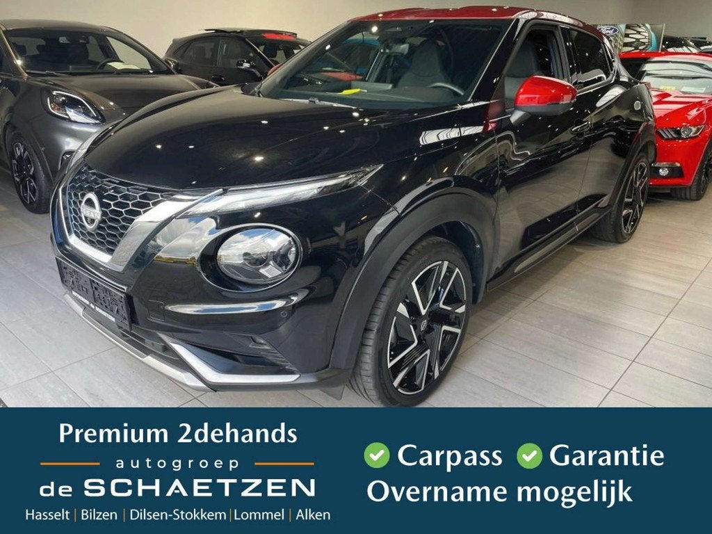 Nissan Juke 1.0 DCT N-DESIGN 115PK TECH PACK+LIGHT COLD PACK, Auto's, Automaat, Gebruikt, Zwart, Bedrijf