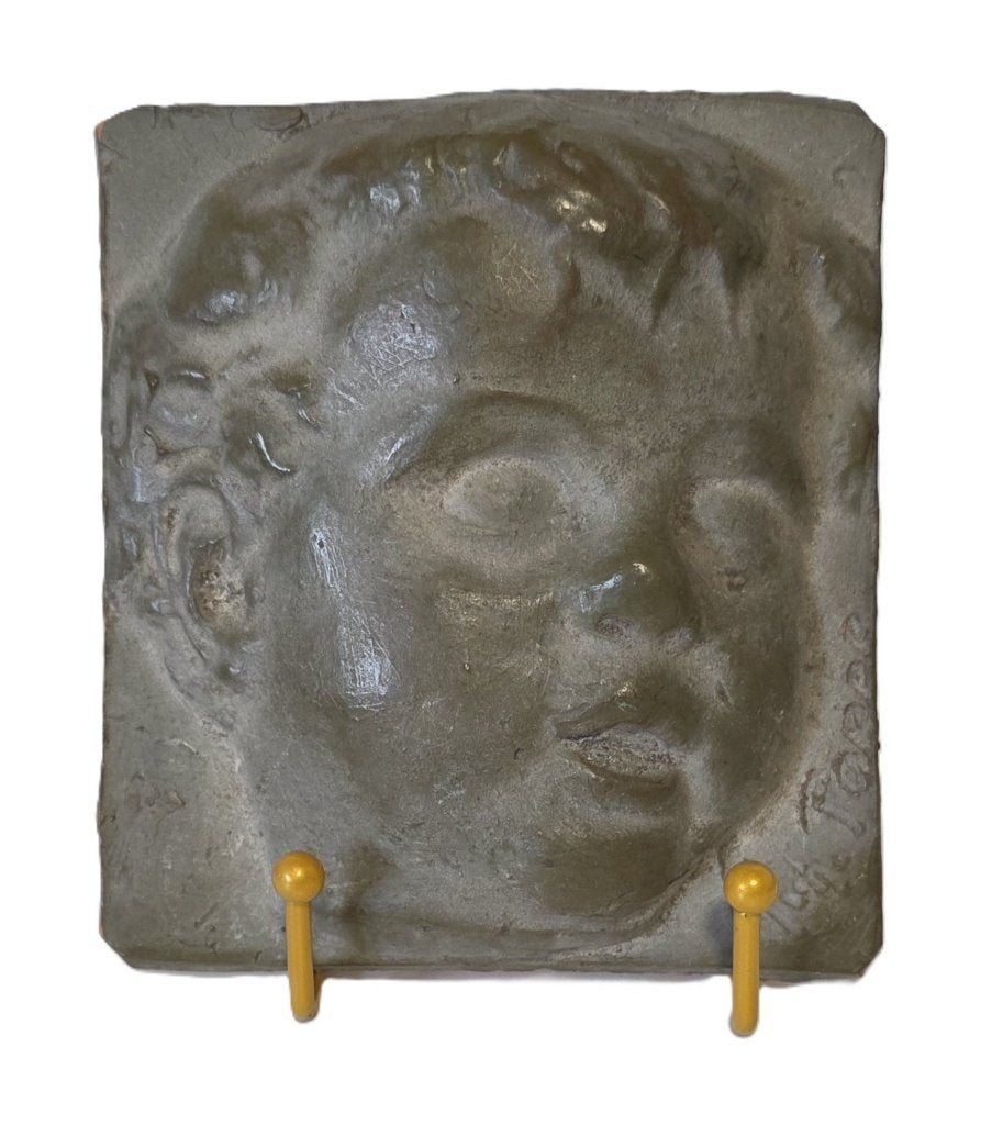 Antiek terracotta reliëf van een Putti., Antiek en Kunst, Ophalen of Verzenden