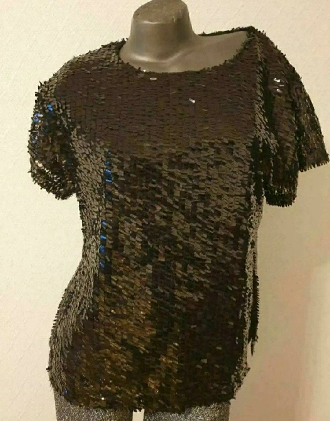 Blouse blanche à sequins Lily M/L, Vêtements | Femmes, Enlèvement, Taille 38/40 (M), Noir