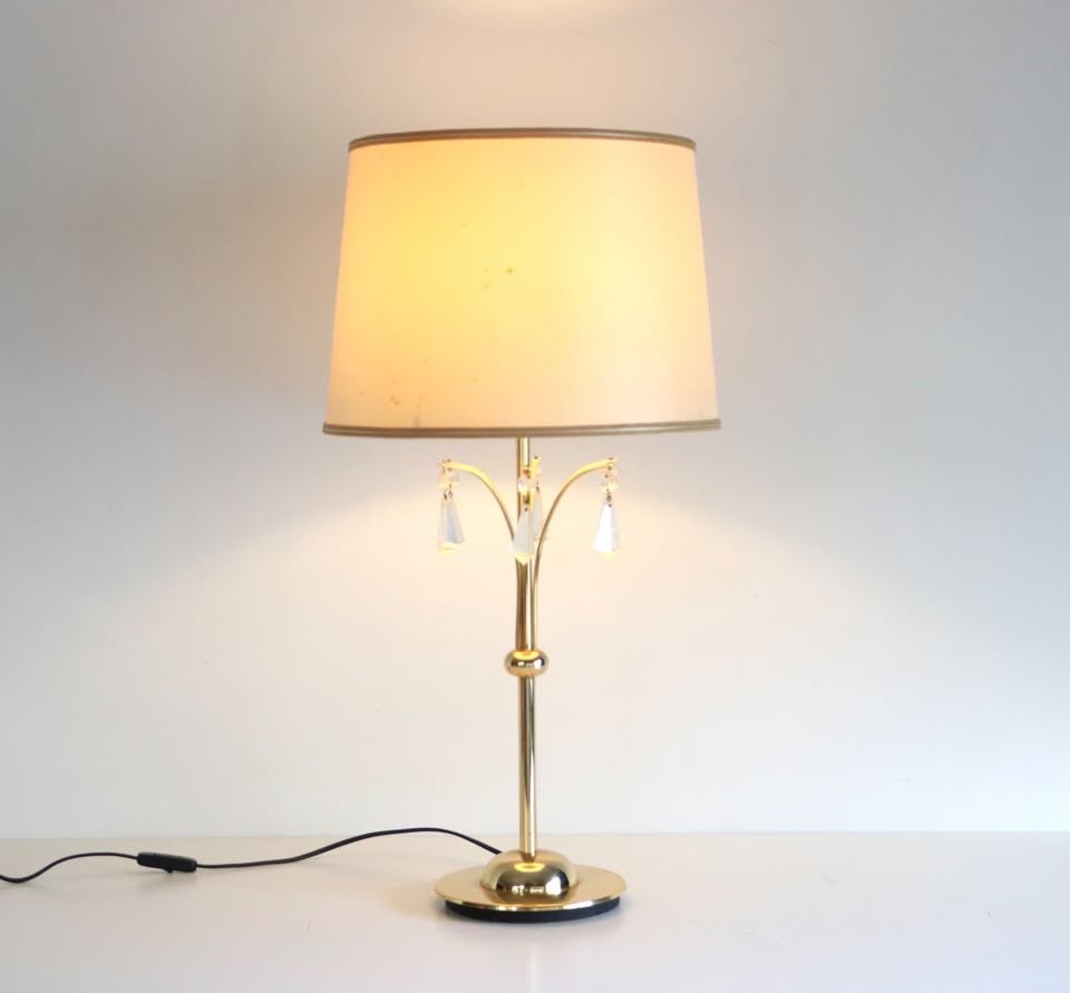 Vintage Deknudt tafellamp kristallen pegels / Regency lamp, Ophalen, Gebruikt, Vintage