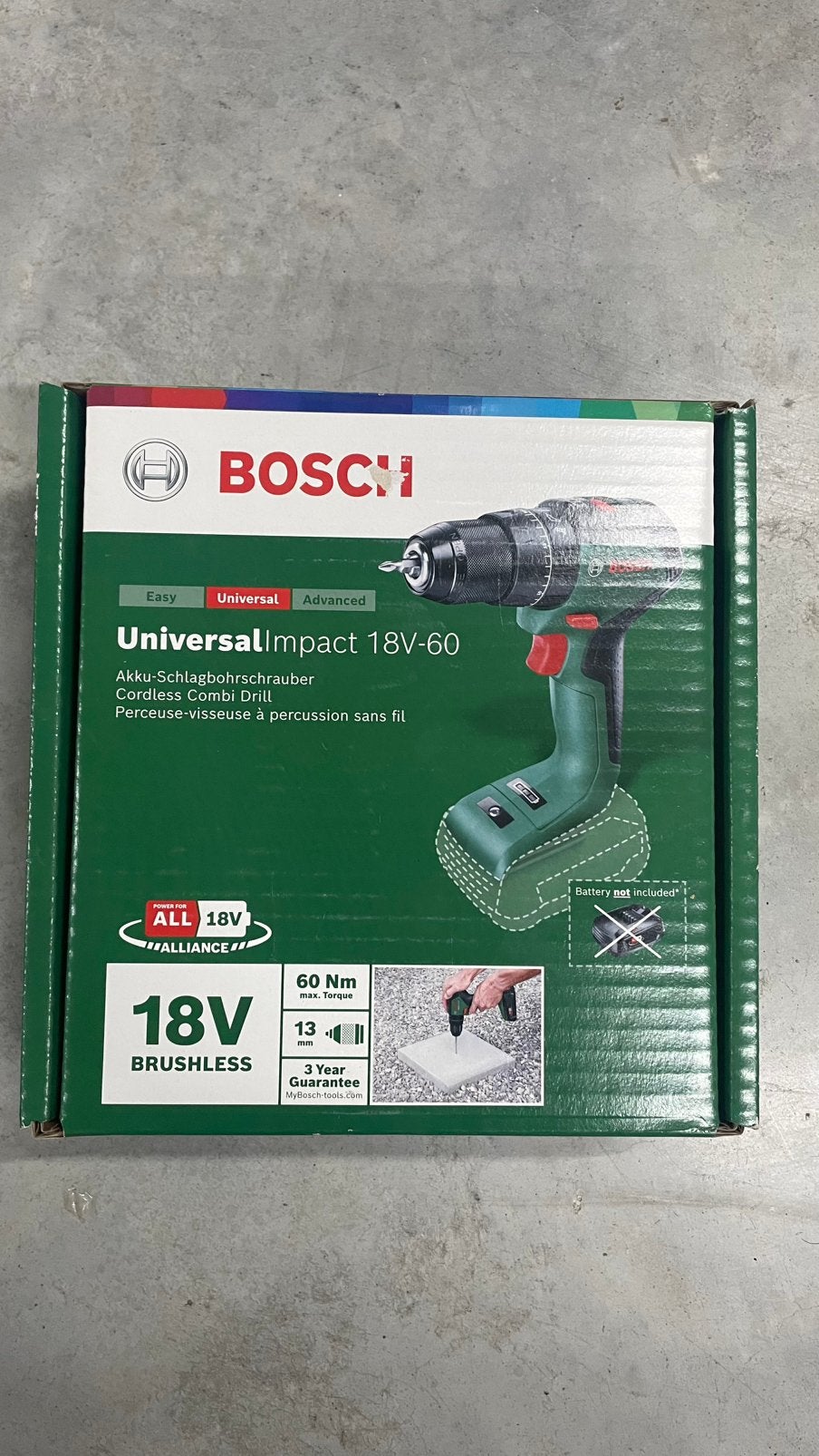 Bosch UniversalImpact 18V-60 – Nieuw en ongeopend, 600 watt of meer, Variabele snelheid, Zo goed als nieuw, Ophalen