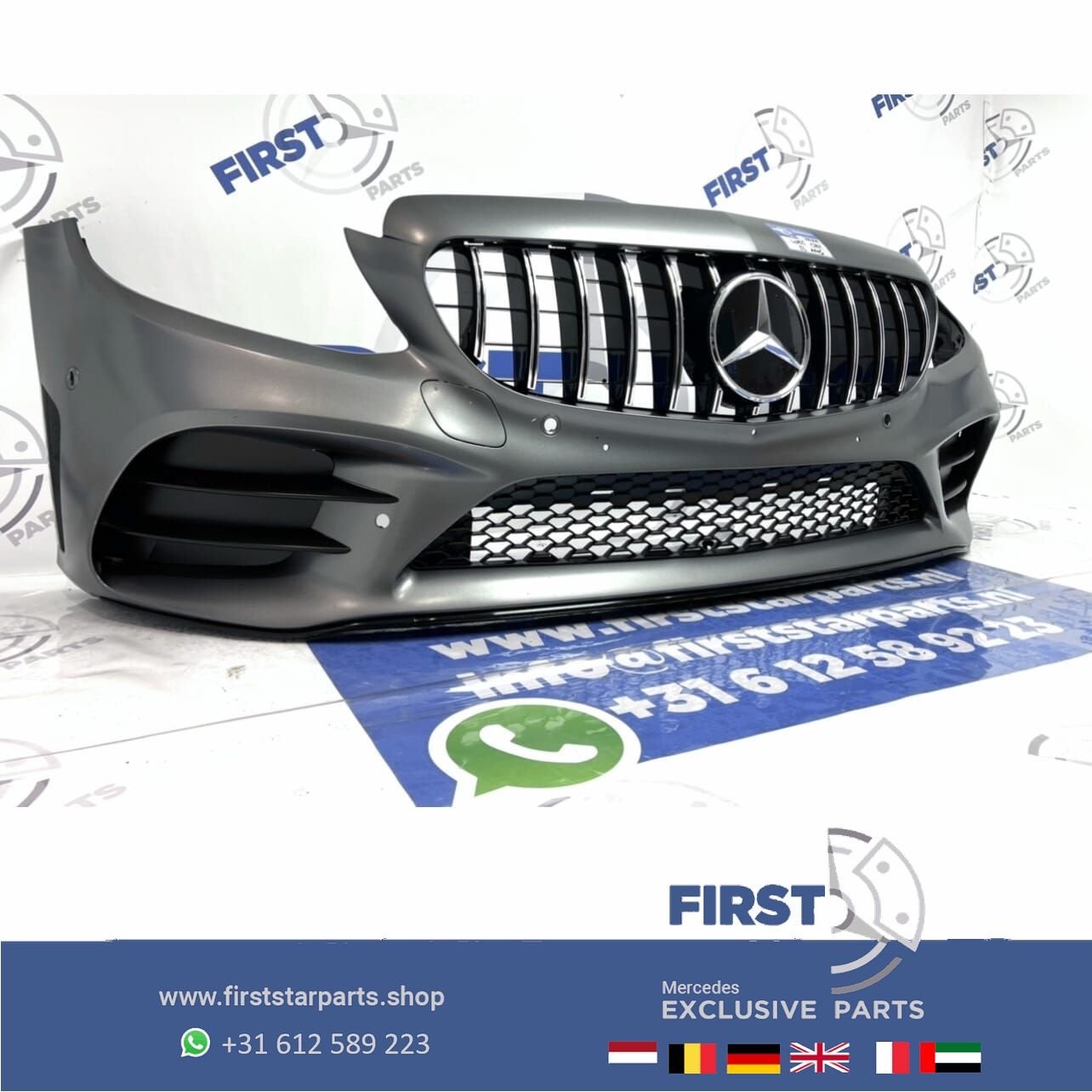 W205 FACELIFT AMG LINE VOORBUMPER Mercedes C Klasse 2014-202, Gebruikt, -, Voor, Ophalen of Verzenden
