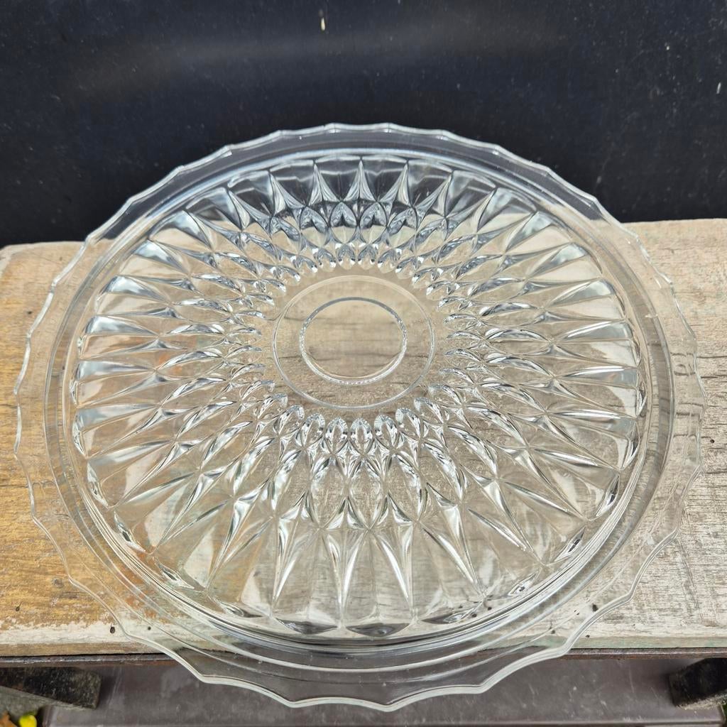 Assiette à gâteau, verre en cristal, vintage, Enlèvement ou Envoi