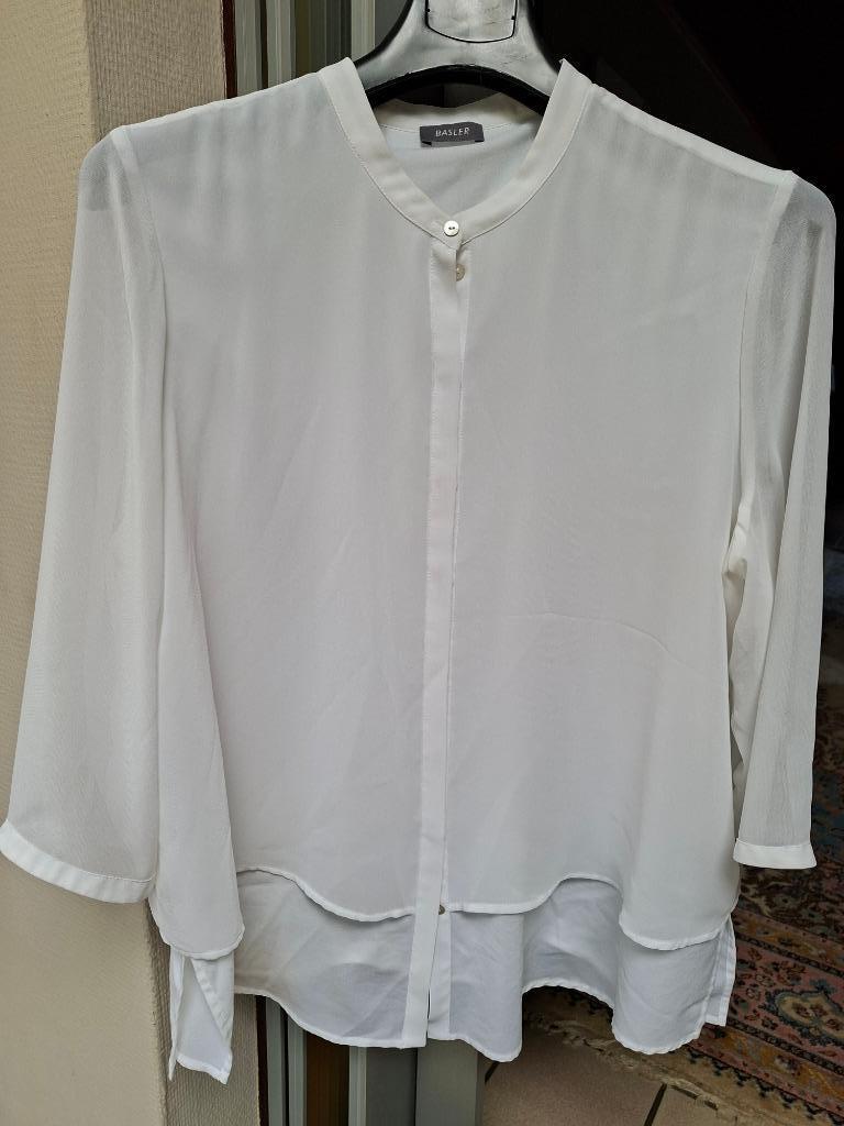 wit dameshemd merk Basler maat 46/48  l.mouw, Neuf, Taille 46/48 (XL) ou plus grande, Enlèvement ou Envoi, Basler