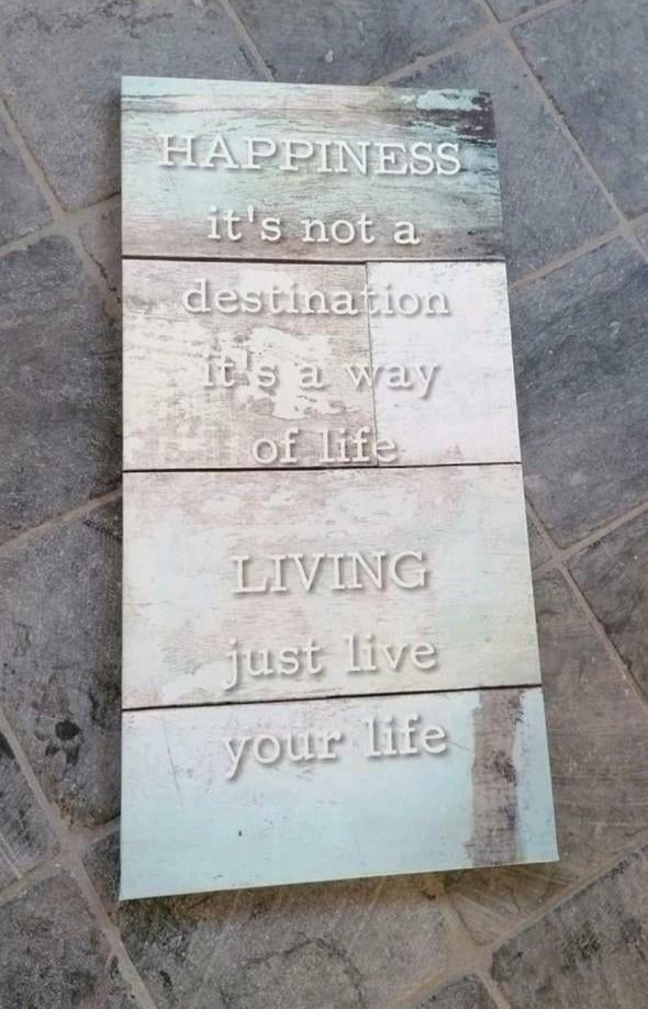 Canvas happiness happy schilderij kerstcadeau poster, Huis en Inrichting, Ophalen, Zo goed als nieuw