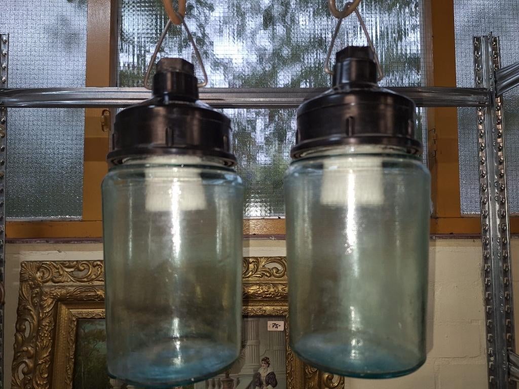 oude bully hanglamp 15 euro per stuk, Enlèvement, Comme neuf, Verre