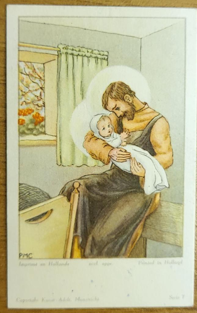 Serie T, KUNST-ADELT - Le Père et l'enfant (Andrée SCIEUR), Ophalen of Verzenden, Bidprentje