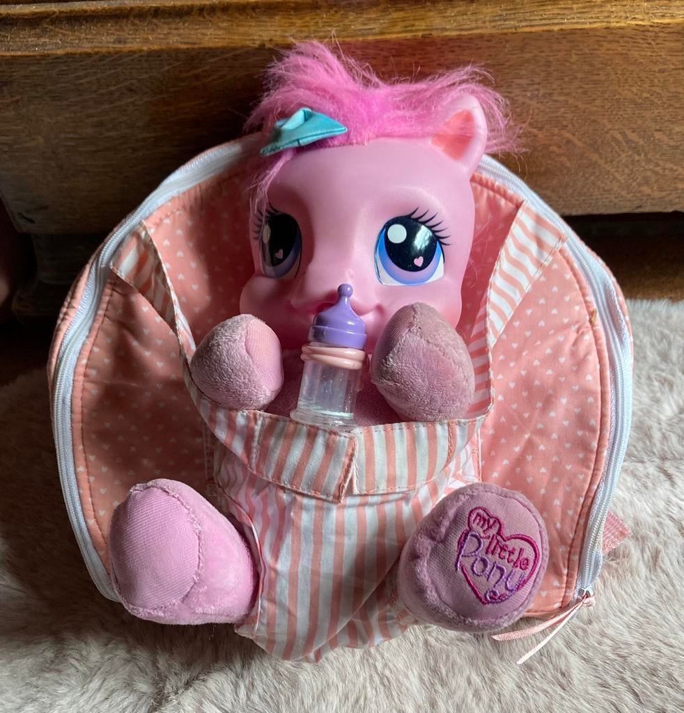 My Little pony+rugzak/speelkussen+flesje., Ophalen of Verzenden, Gebruikt