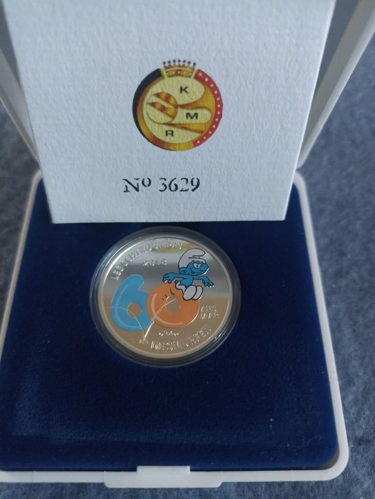 Belgique 5 euro 2018 Schtroumpfs - Couleurs - Argent 925, Timbres & Monnaies, Enlèvement ou Envoi, Argent, Argent