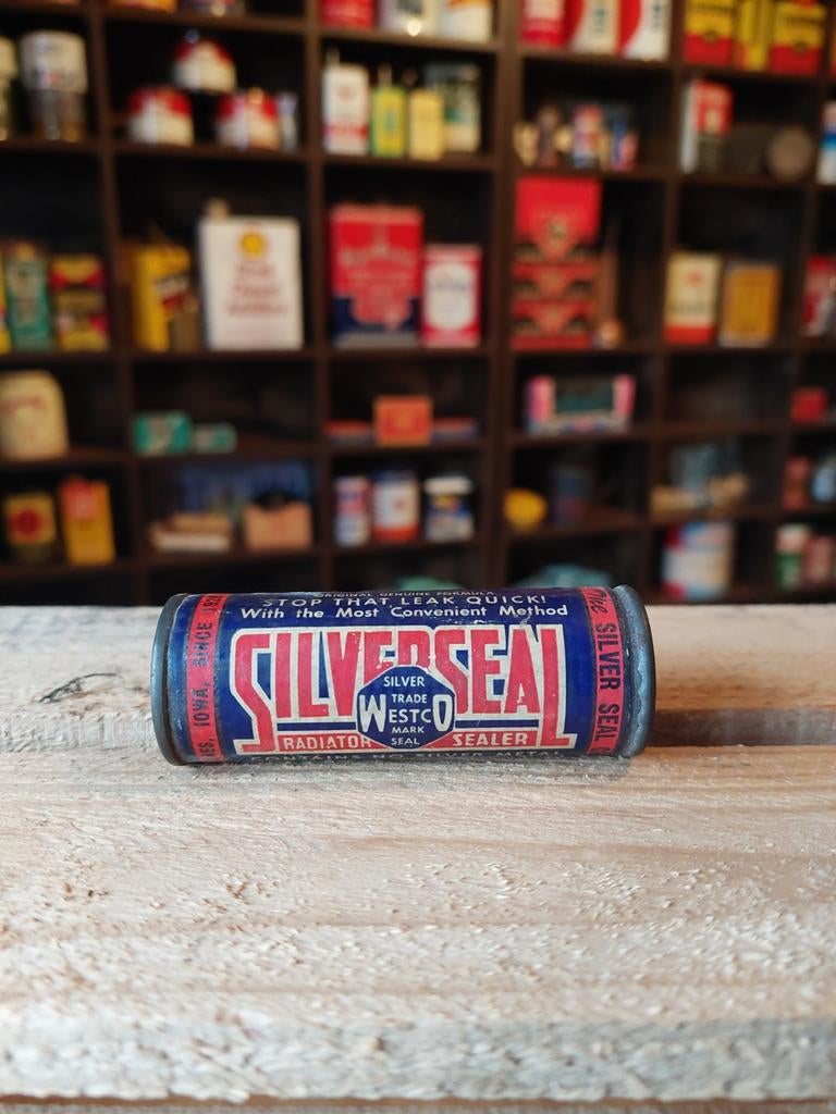 Oud Blikje uit garage " Silver Seal " USA, Verzamelen, Ophalen