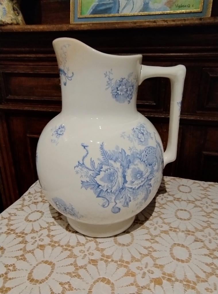Cruche vieux Nimy décor pavots, Enlèvement ou Envoi