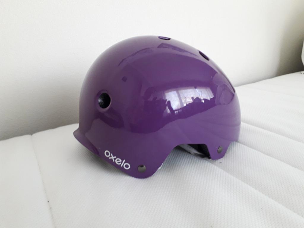 Paarse fietshelm Oxelo 55-58 cm, S, Gebruikt, Meisje, Ophalen of Verzenden