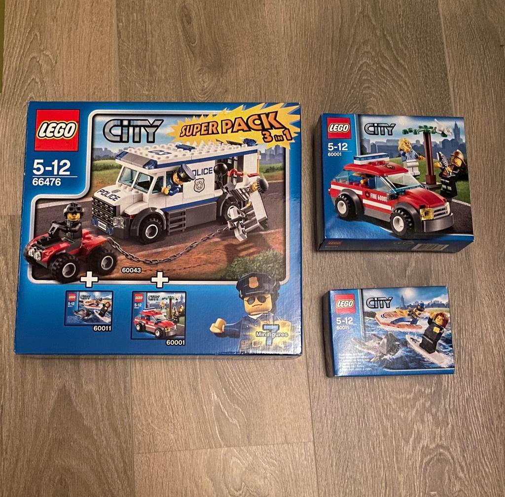 Lego City 66476 ( 60043+ 60011 + 60001), Kinderen en Baby's, Speelgoed | Duplo en Lego, Ophalen of Verzenden, Lego