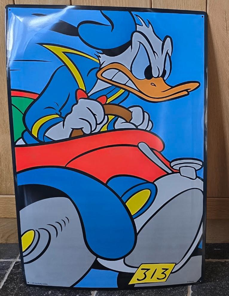 enamel plaat disney: Donald Duck 40x60cm, Ophalen, Donald Duck, Nieuw