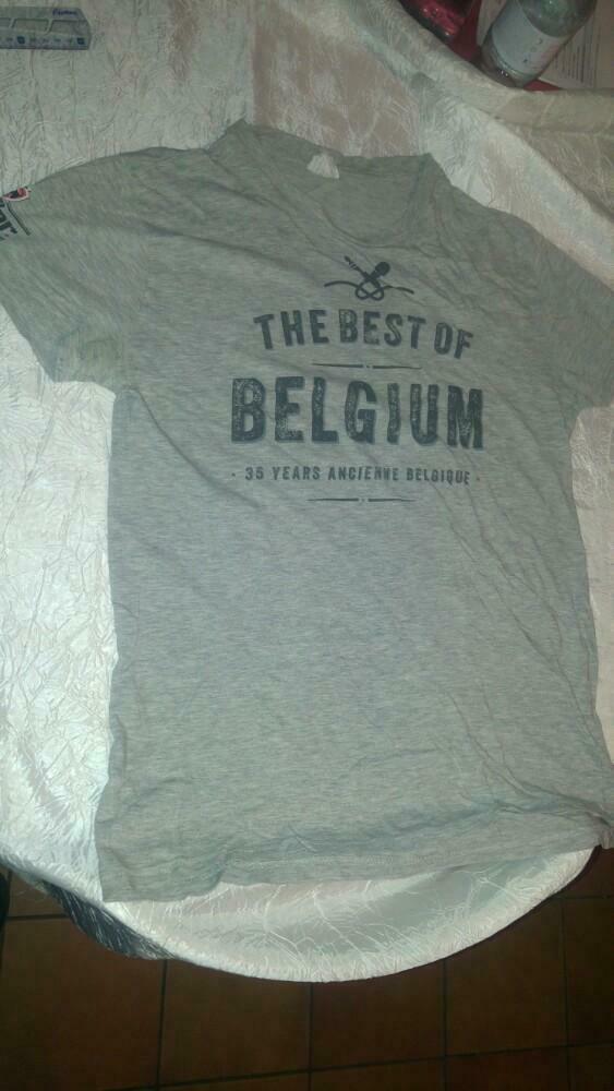 T - shirt homme t M the best of belgium 35 ans jupiler, Ophalen of Verzenden, Gedragen, Maat 48/50 (M), Grijs