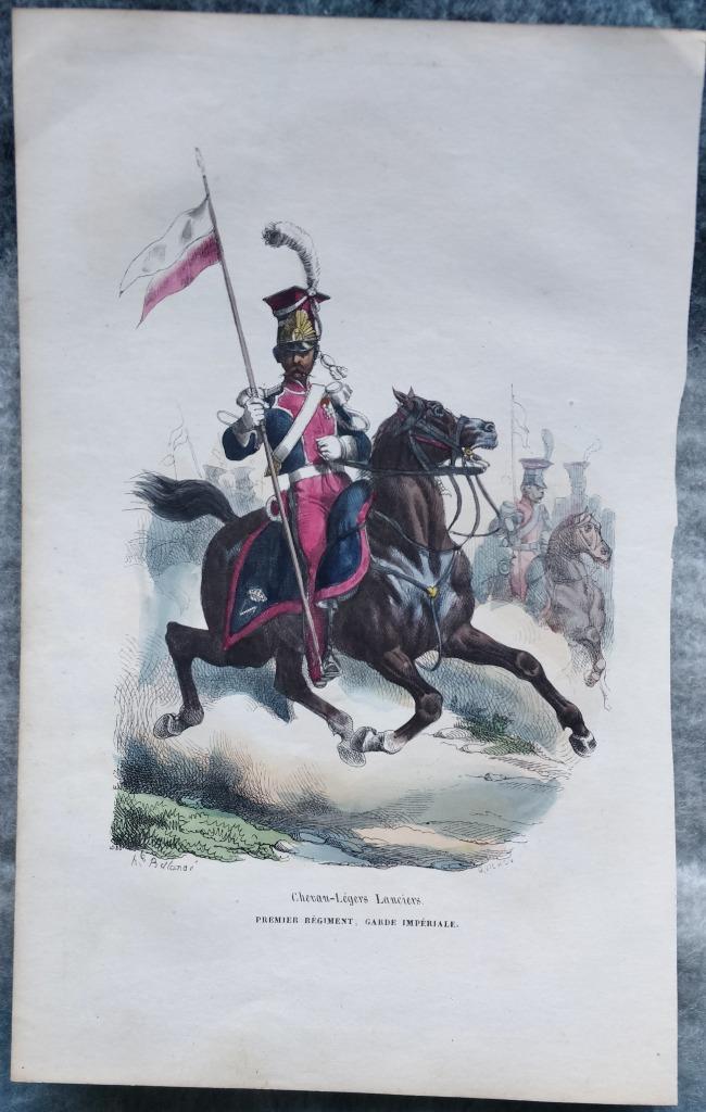 Gravure van een lichte paardenlans 1e keizerrijk Napoleon, Verzamelen, Militaria | Algemeen, Ophalen of Verzenden, Landmacht, Foto of Poster