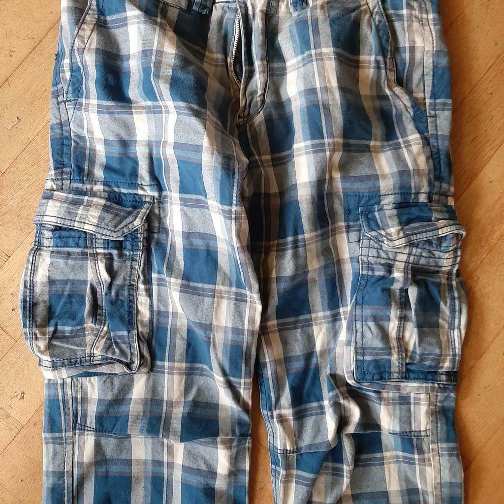 Sotch and Soda, geruite broek met bretellen, blauw en wit, Enlèvement ou Envoi, Bleu