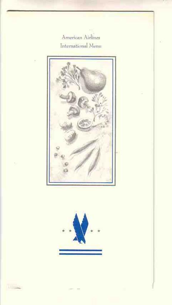 American Airlines International Menu., Collections, Envoi, Comme neuf, Autres types