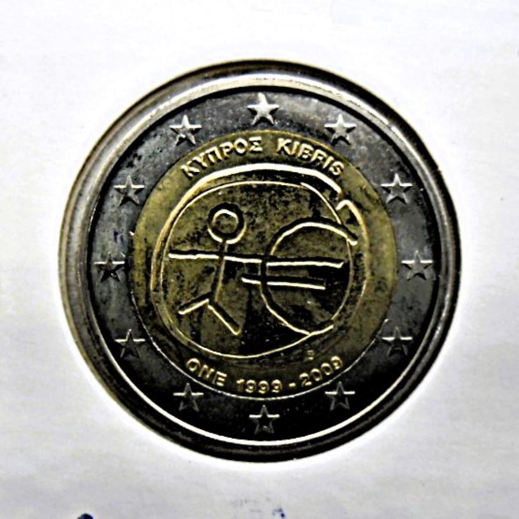 2 euro commémorative Chypre 2009 10 ans de l'Euro, Timbres & Monnaies, Envoi, Chypre, 2 euros, Monnaie en vrac