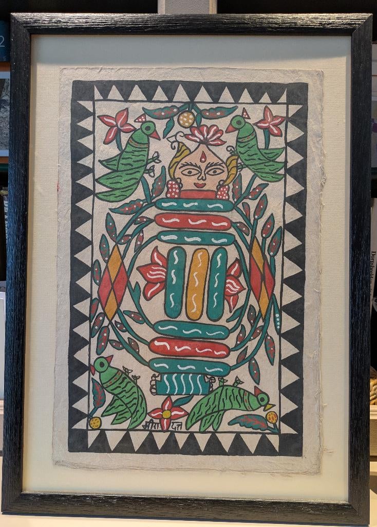 Mithila Krishna schilderij, Antiek en Kunst, Ophalen of Verzenden