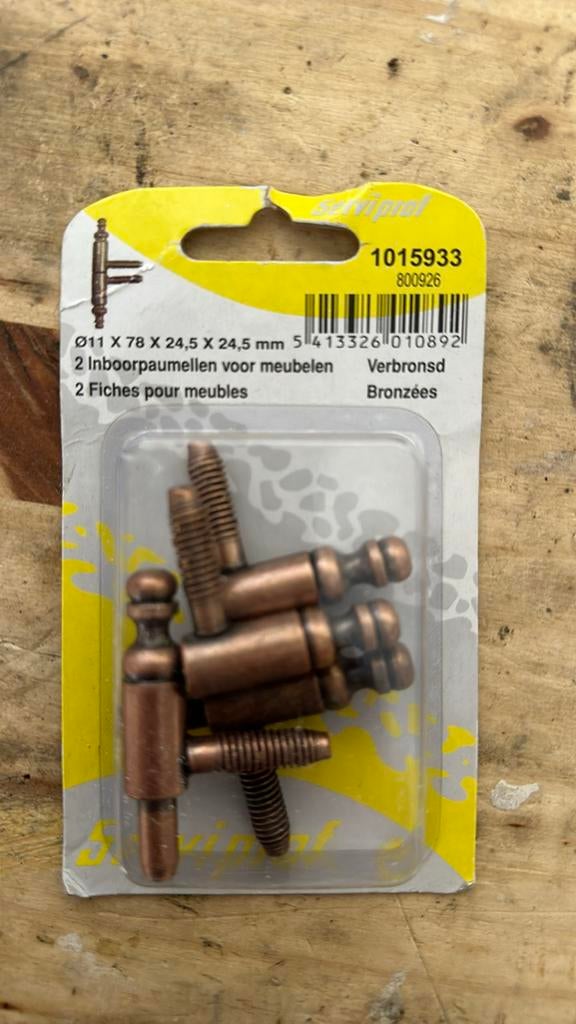 2 fiches pour meubles Bronzées, Bricolage & Construction, Enlèvement ou Envoi, Neuf, Autres matériaux, Charnière