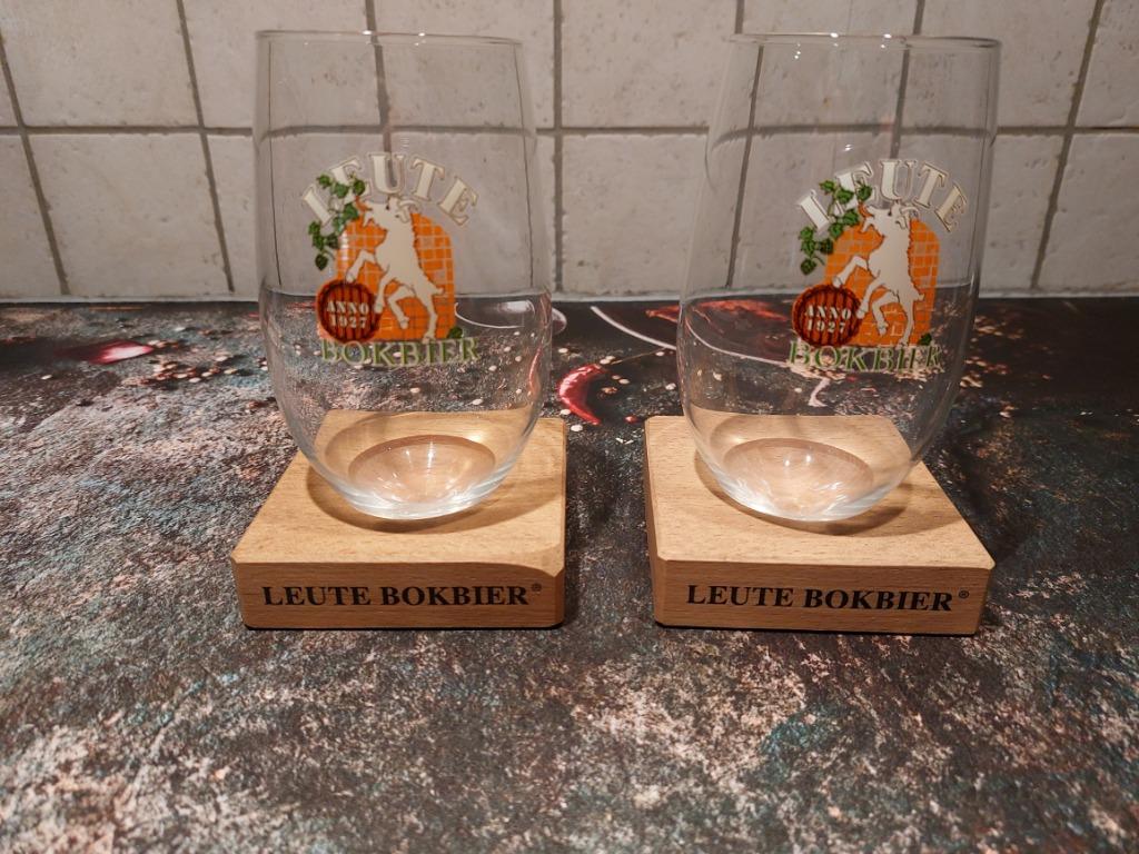 Leute bokbier glas verschillende glazen, Verzamelen, Ophalen of Verzenden, Zo goed als nieuw, Glas of Glazen, Overige merken