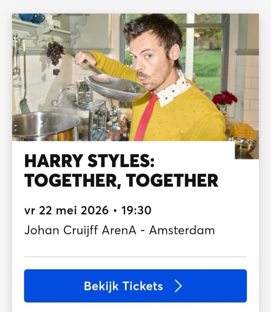 Harry Styles Amsterdam 22 mei, Tickets en Kaartjes, Concerten | Pop, Twee personen, Mei
