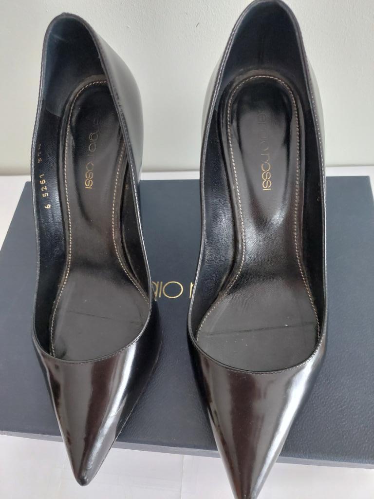 3C* SERGIO ROSSI luxe zwarte all-lederen pumps (37.5), Kleding | Dames, Schoenen, Pumps, Sergio Rossi, Verzenden, Zwart