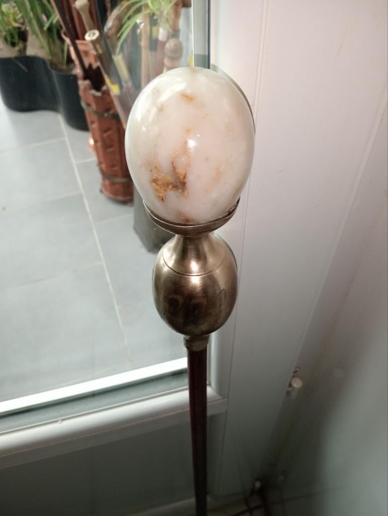 Canne pommeau en agate, Antiquités & Art