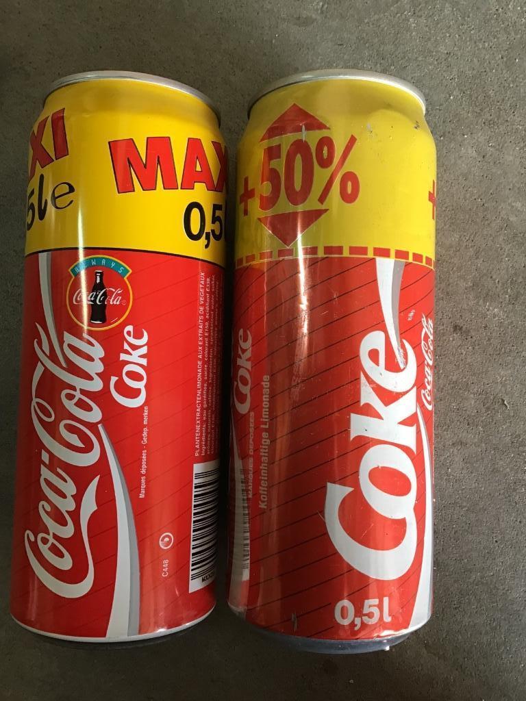 Coca-Cola blikjes 5st 1/2 lit blikjes, Verzenden, Gebruikt, Verpakking