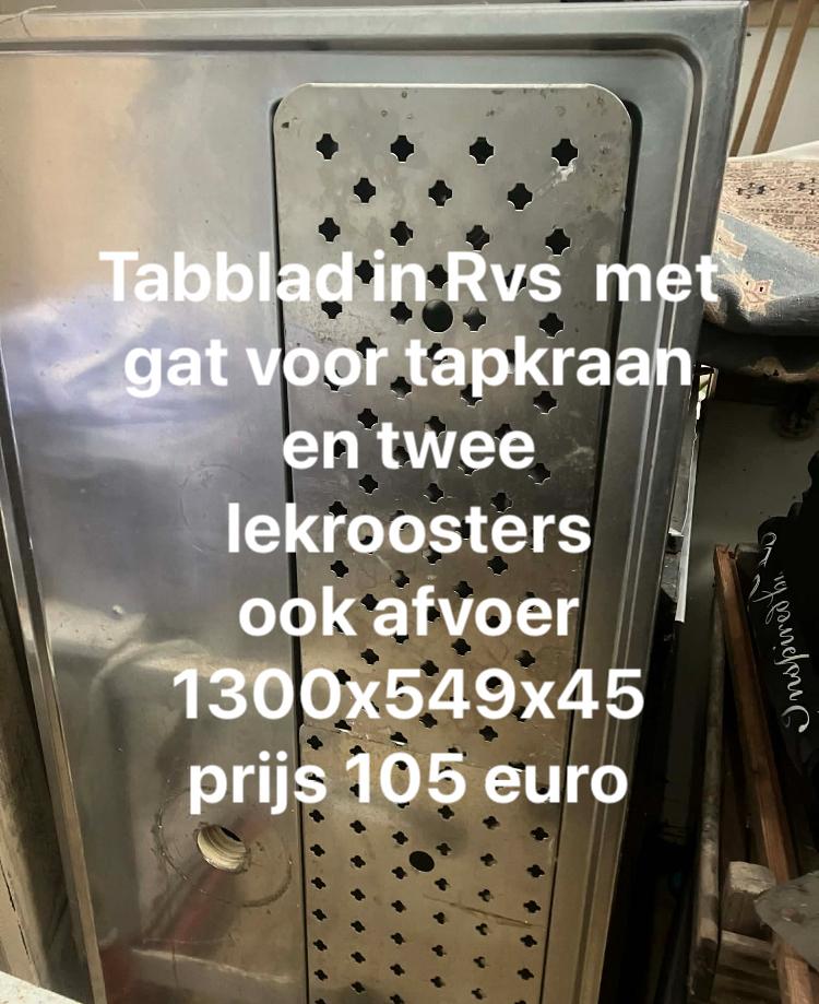 blad in rvs voor bar/toog, Ophalen, Zo goed als nieuw