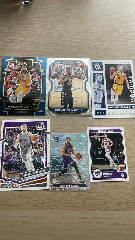 6 cartes Domantas Sabonis, Enlèvement ou Envoi, Comme neuf