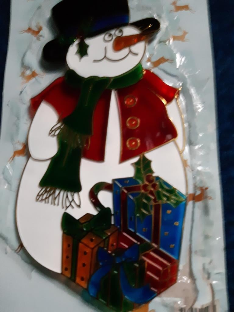 Sneeuwman voor venster decoratie.uit glas., Enlèvement ou Envoi, Comme neuf
