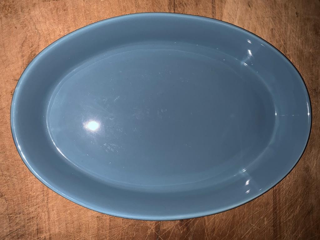ovalen ovenschotel pastel blauw, Ophalen of Verzenden, Nieuw, Effen, Schaal of Schalen