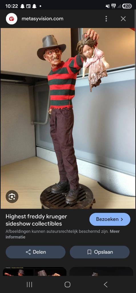 Sideshow freddy krueger premium format, Verzamelen, Ophalen of Verzenden, Zo goed als nieuw, Film, Beeldje, Replica of Model